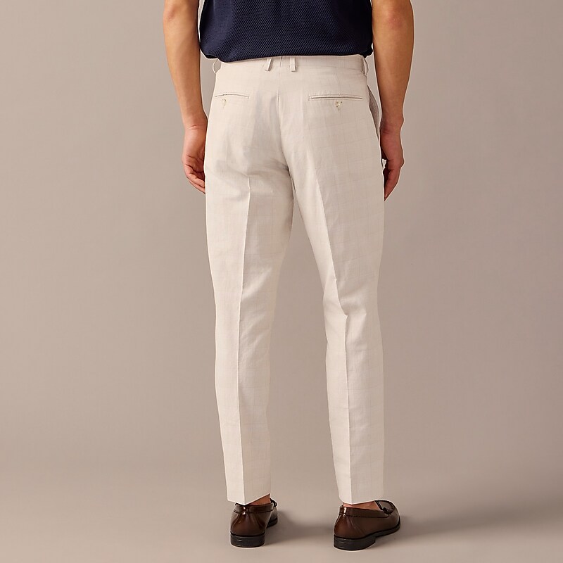 Light Tan Glen J.Crew Ludlow Slim-fit unstructured suit pant in Irish cotton-linen blend | J.Crew Factory | BMJGS7036