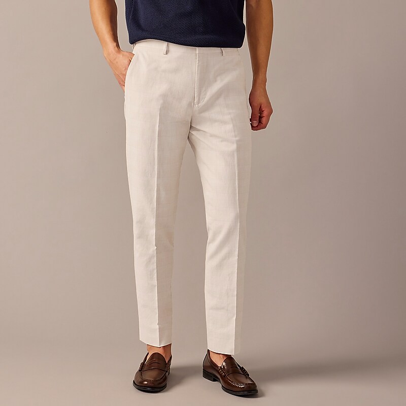 Light Tan Glen J.Crew Ludlow Slim-fit unstructured suit pant in Irish cotton-linen blend | J.Crew Factory | BMJGS7036