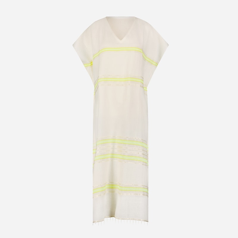 Light Yellow J.Crew lemlem Dalila V-neck caftan | J.Crew Factory | FVDYN3618