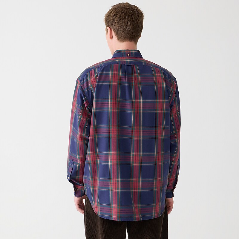 Logan Plaid Navy Red J.Crew Broken-in organic cotton oxford shirt | J.Crew Factory | JYUNC2951