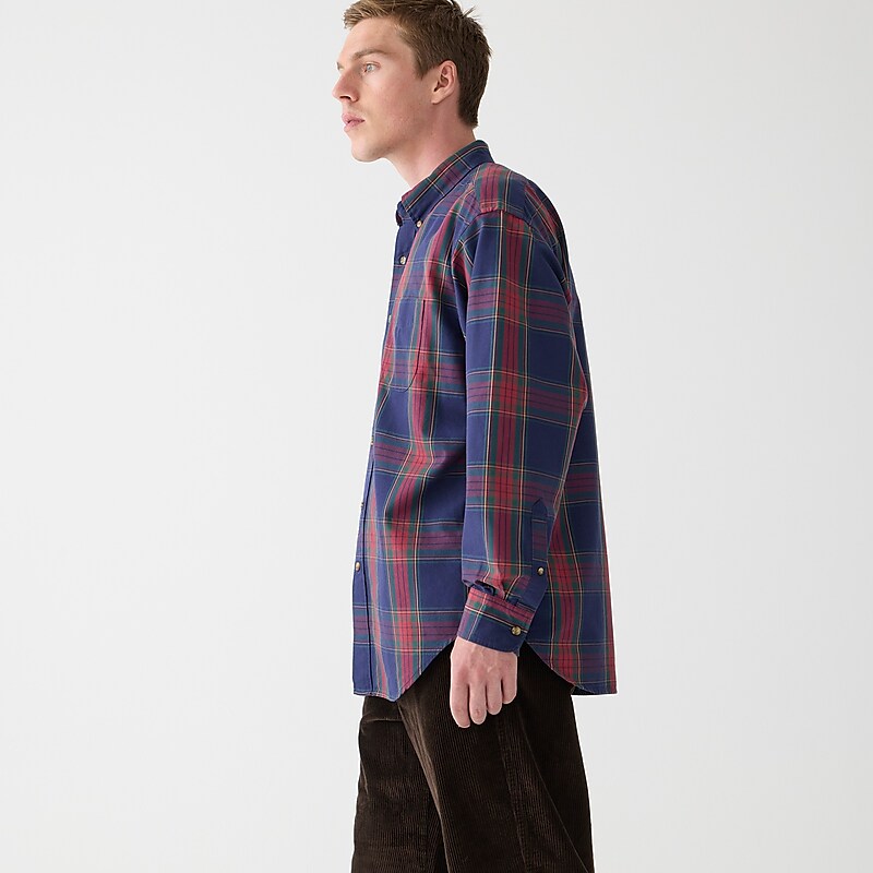 Logan Plaid Navy Red J.Crew Broken-in organic cotton oxford shirt | J.Crew Factory | JYUNC2951