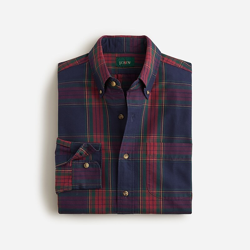 Logan Plaid Navy Red J.Crew Broken-in organic cotton oxford shirt | J.Crew Factory | JYUNC2951