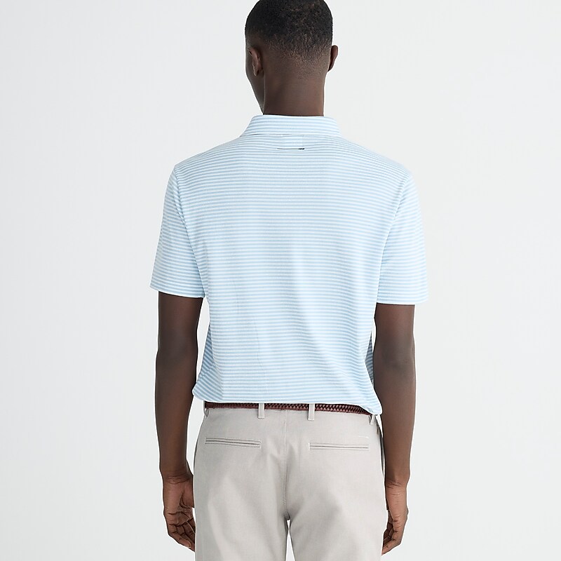 Lt Blue White Par Strip J.Crew Performance polo shirt with COOLMAX® | J.Crew Factory | CIBVM1498