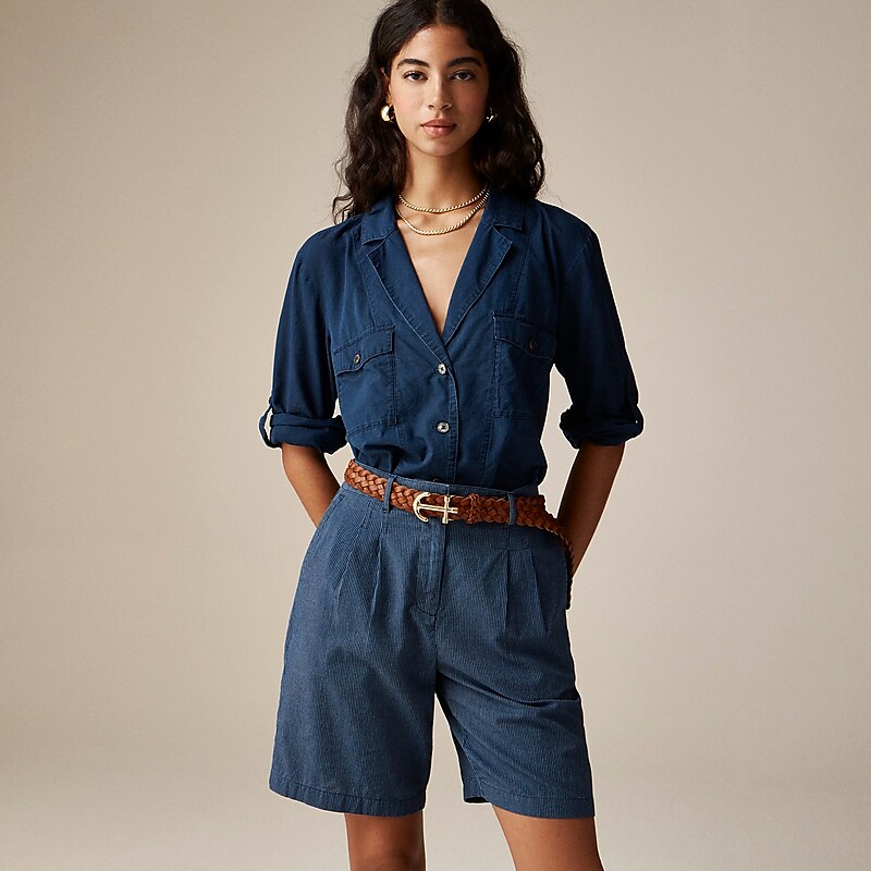 Luna Wash J.Crew Camp-collar shirt in indigo cotton voile | J.Crew Factory | IWXTO0623