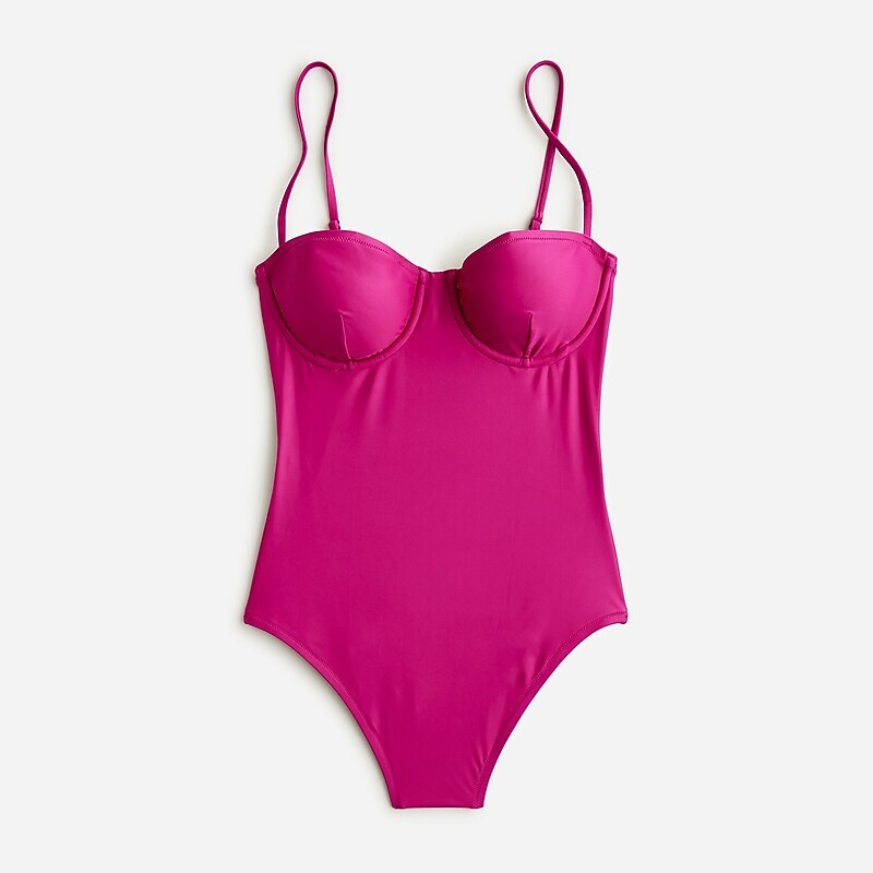 Magenta Orchid J.Crew Balconette underwire one-piece swimsuit | J.Crew Factory | GISRU1487