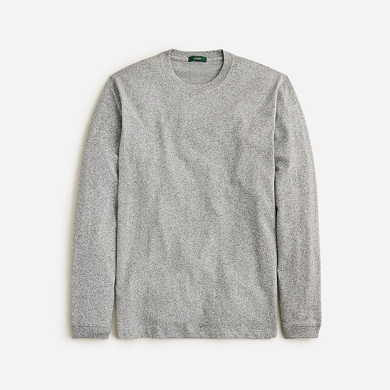 Marled Champ Grey J.Crew Relaxed long-sleeve premium-weight cotton T-shirt | J.Crew Factory | AVIRE8210