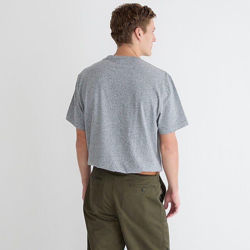 Marled Champ Grey J.Crew Relaxed premium-weight cotton no-pocket T-shirt | J.Crew Factory | UXEHO3186