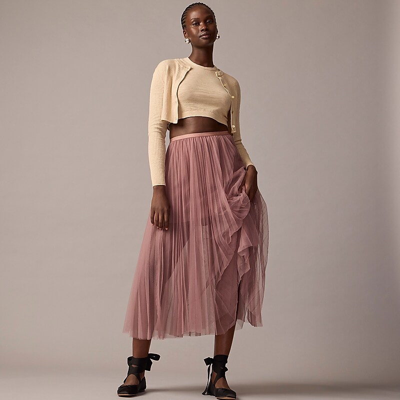 Mauve J.Crew Collection layered tulle skirt | J.Crew Factory | DHONX4163