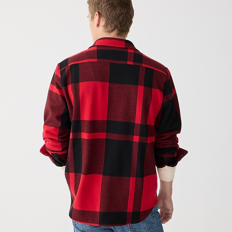 May Plaid Red Black J.Crew Seaboard soft-knit shirt | J.Crew Factory | SNAEC5162