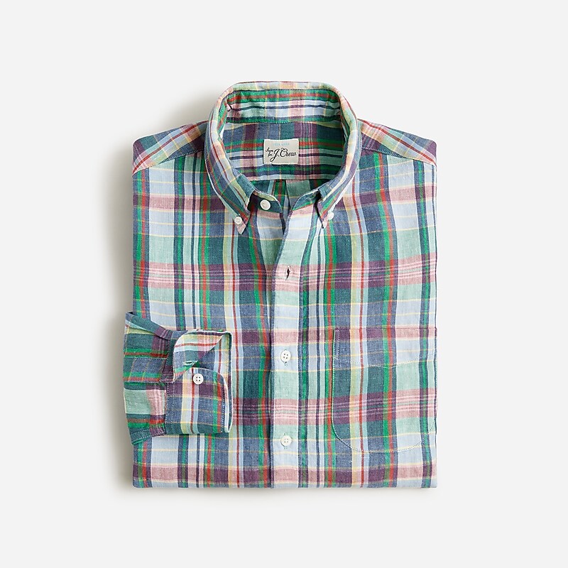 Mckenzie Plaid Blue Gre J.Crew Baird McNutt Irish linen shirt | J.Crew Factory | NLSYH1496