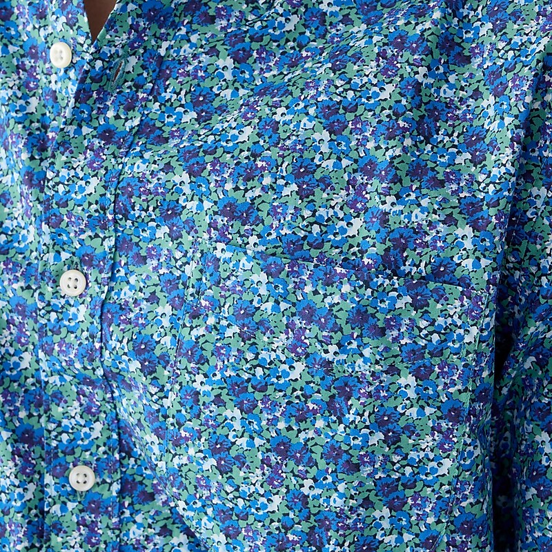 Meadow Floral Blues J.Crew Secret Wash cotton poplin shirt | J.Crew Factory | LZGOS4109