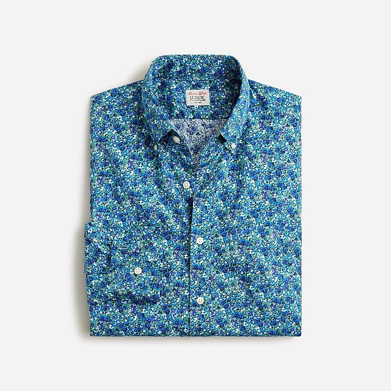 Meadow Floral Blues J.Crew Secret Wash cotton poplin shirt | J.Crew Factory | LZGOS4109