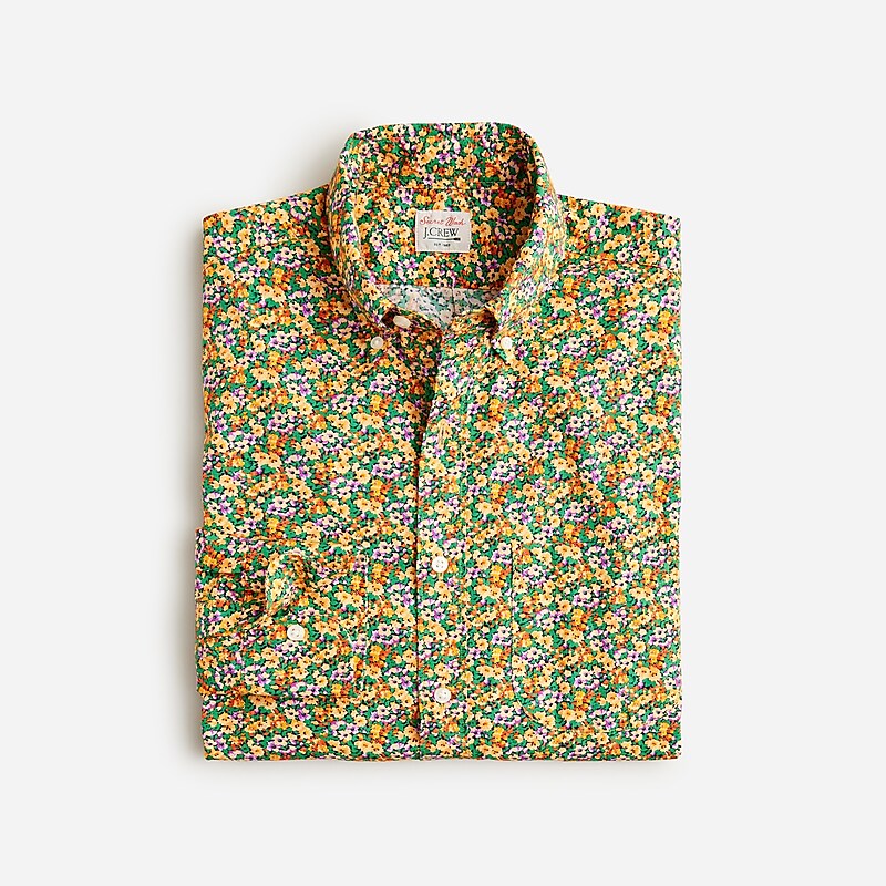 Meadow Floral Orange Pu J.Crew Secret Wash cotton poplin shirt | J.Crew Factory | BLFWP2469