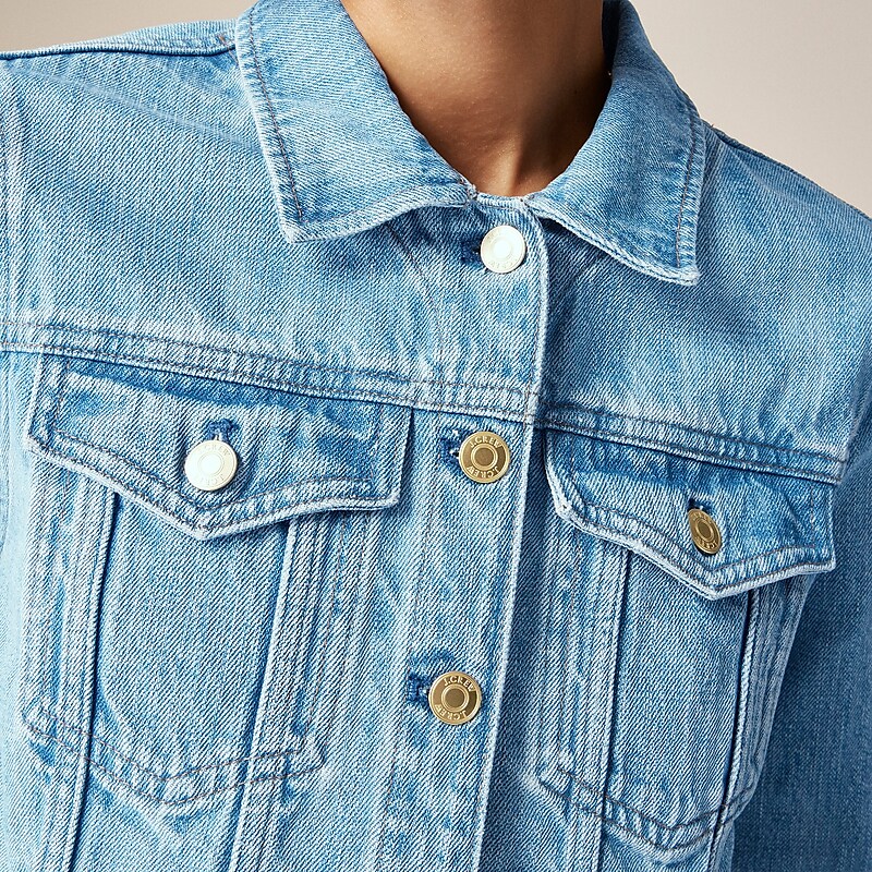 Medium Indigo Wash J.Crew Cut-off denim jacket in Medium Indigo wash | J.Crew Factory | YTNAX7136