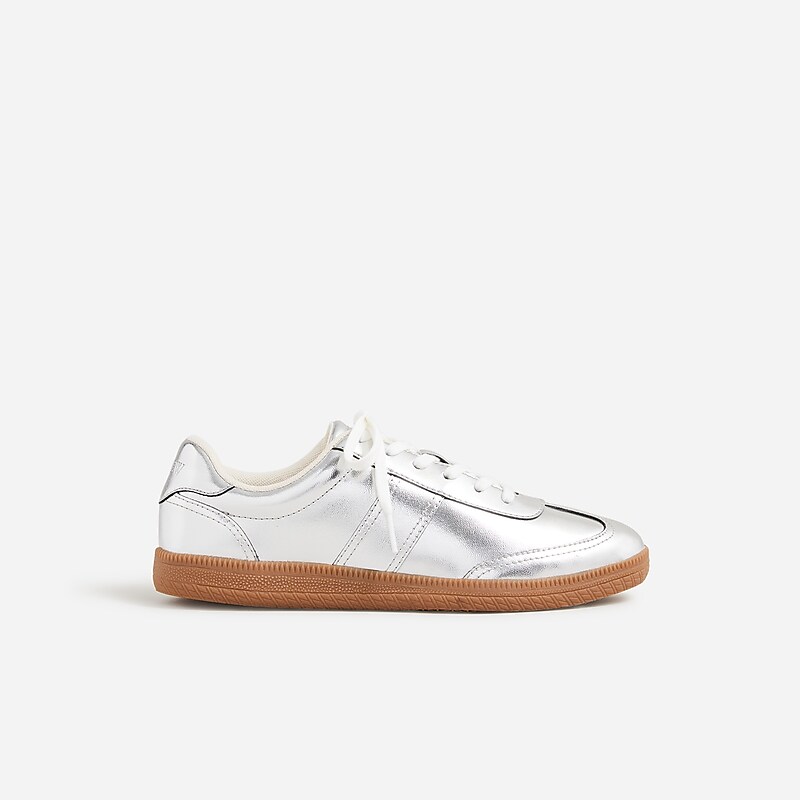 Metallic Silver J.Crew field sneakers | J.Crew Factory | TLACW0637