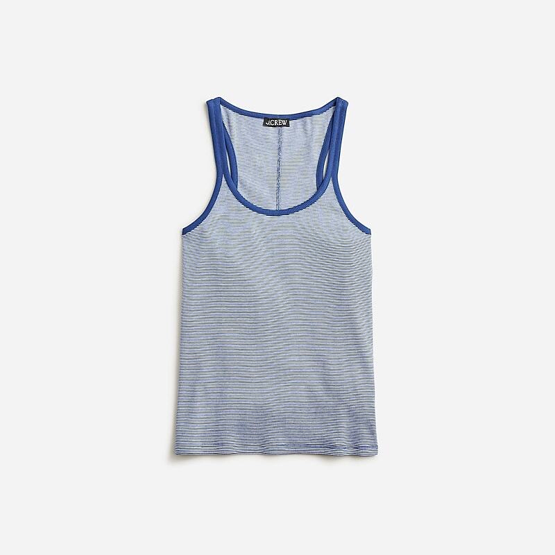 Micro Feeder Cove Ivory J.Crew Fine rib racerback tank top | J.Crew Factory | NKCRU9028