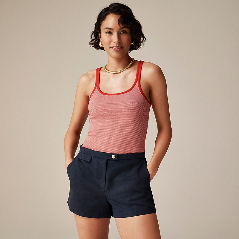 Micro Feeder Red Ivory J.Crew Fine rib racerback tank top | J.Crew Factory | CUDBN2039