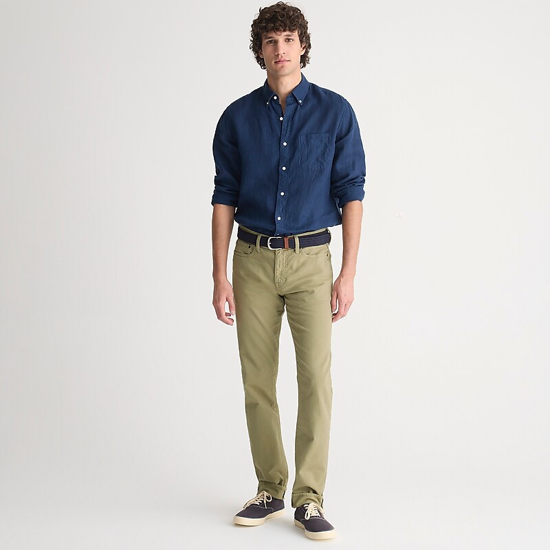 Military Green J.Crew 484 Slim-fit garment-dyed five-pocket pant | J.Crew Factory | QYSPN6318