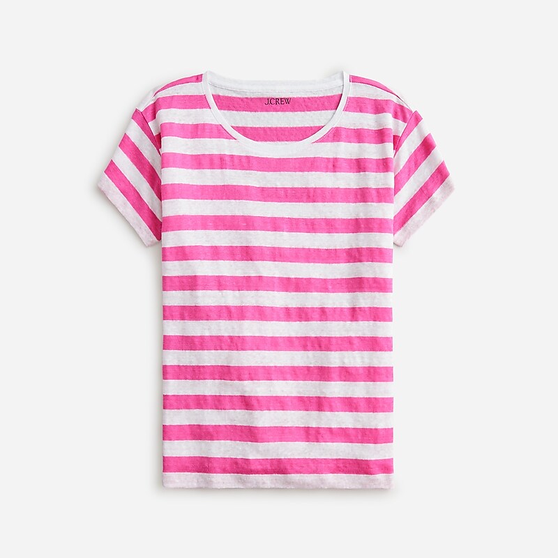 Montauk Stripe Neon Fla J.Crew Relaxed linen T-shirt | J.Crew Factory | UQIYH1526