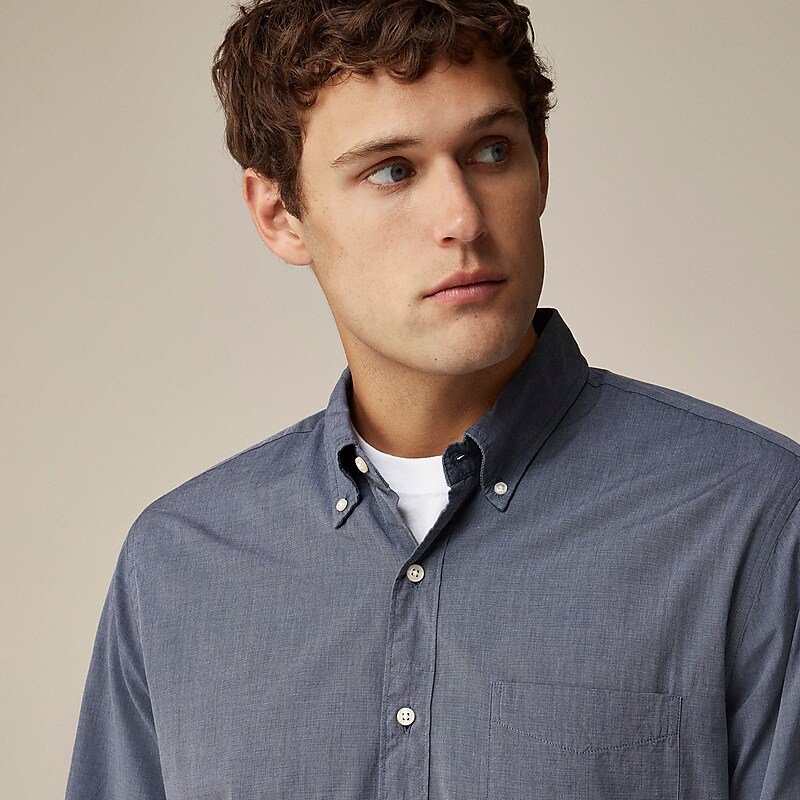 Montclair Navy J.Crew Secret Wash cotton poplin shirt | J.Crew Factory | XQSAH9783