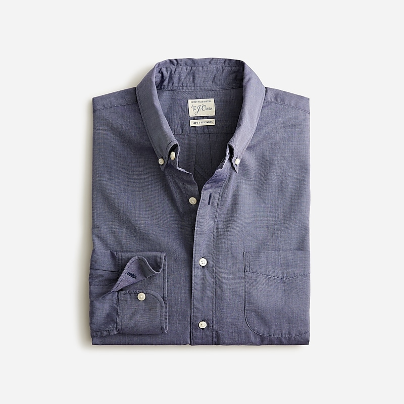 Montclair Navy J.Crew Secret Wash cotton poplin shirt | J.Crew Factory | FRHBD2036