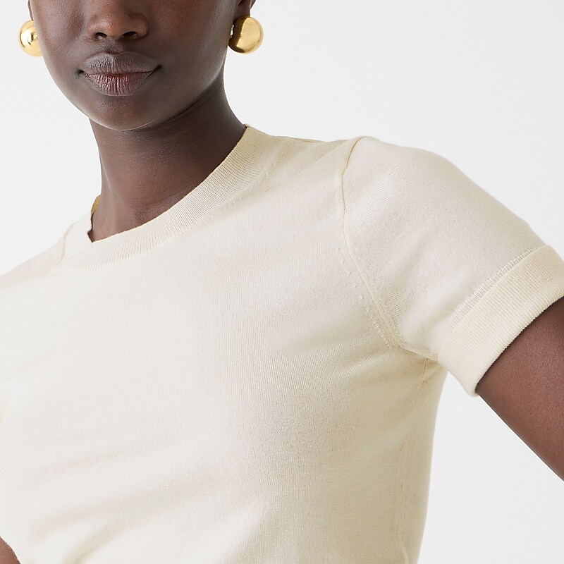 Mountain White J.Crew Shrunken TENCEL™ lyocell-blend T-shirt | J.Crew Factory | JRMNS9281