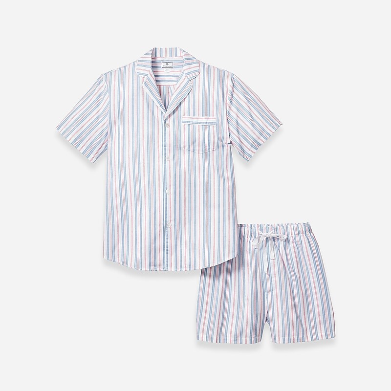 Multi J.Crew Petite Plume™ short set in vintage french stripe | J.Crew Factory | ABMER4921