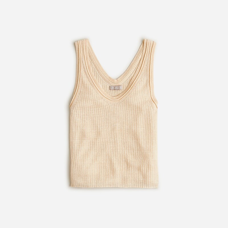 Muslin White J.Crew Merino-linen blend sweater-tank | J.Crew Factory | HXZOB6349