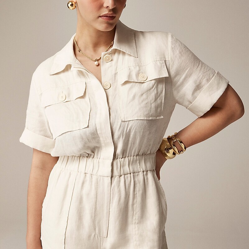 Natural J.Crew Linen jumpsuit | J.Crew Factory | XTRCG7259