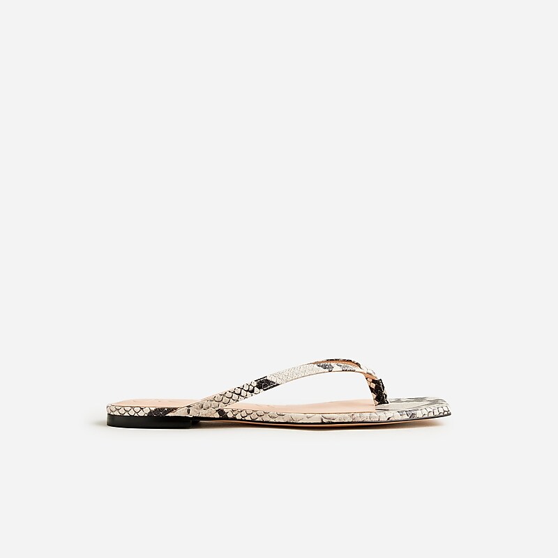 Natural J.Crew New Capri thong sandals in snake-embossed leather | J.Crew Factory | AMGBU4859