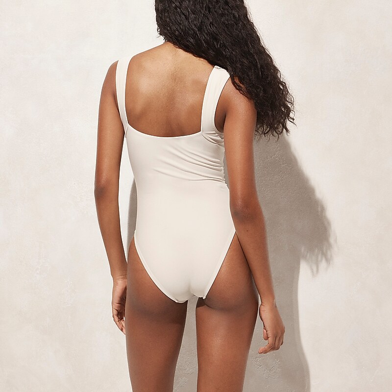 Natural J.Crew Ruched squareneck one-piece swimsuit | J.Crew Factory | GVRTU1568