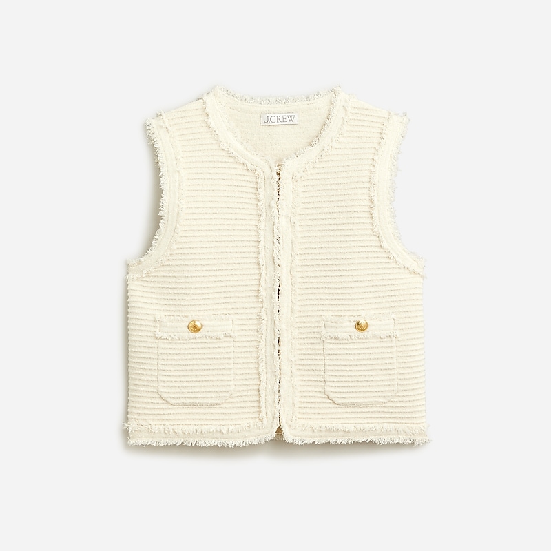 Natural J.Crew Textured vest in fine bouclé | J.Crew Factory | DUQLR3145