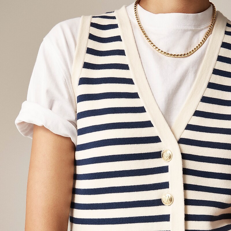 Natural Navy J.Crew Emilie sweater-vest | J.Crew Factory | KWQDY3142