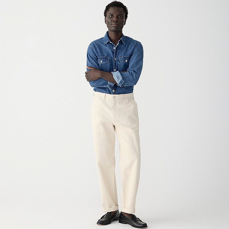 Natural Seeded J.Crew Classic trouser in canvas | J.Crew Factory | BSKCV3860