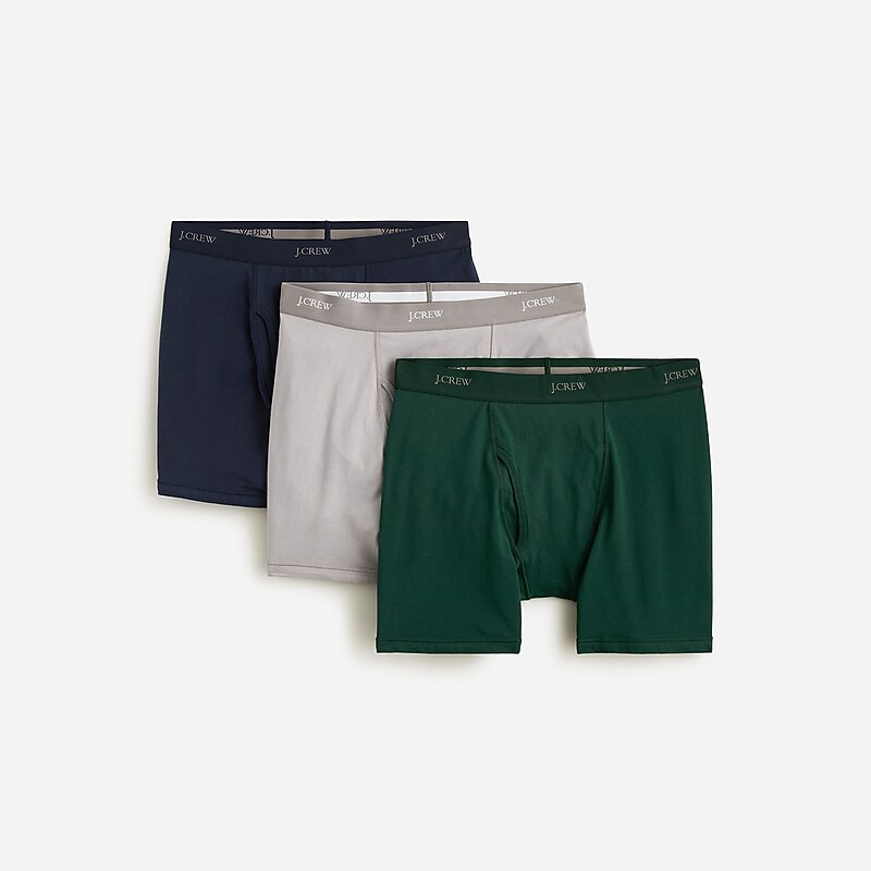 Navy Dove Green Set J.Crew Stretch 4\'\' boxer briefs three-pack | J.Crew Factory | NTPAY2380