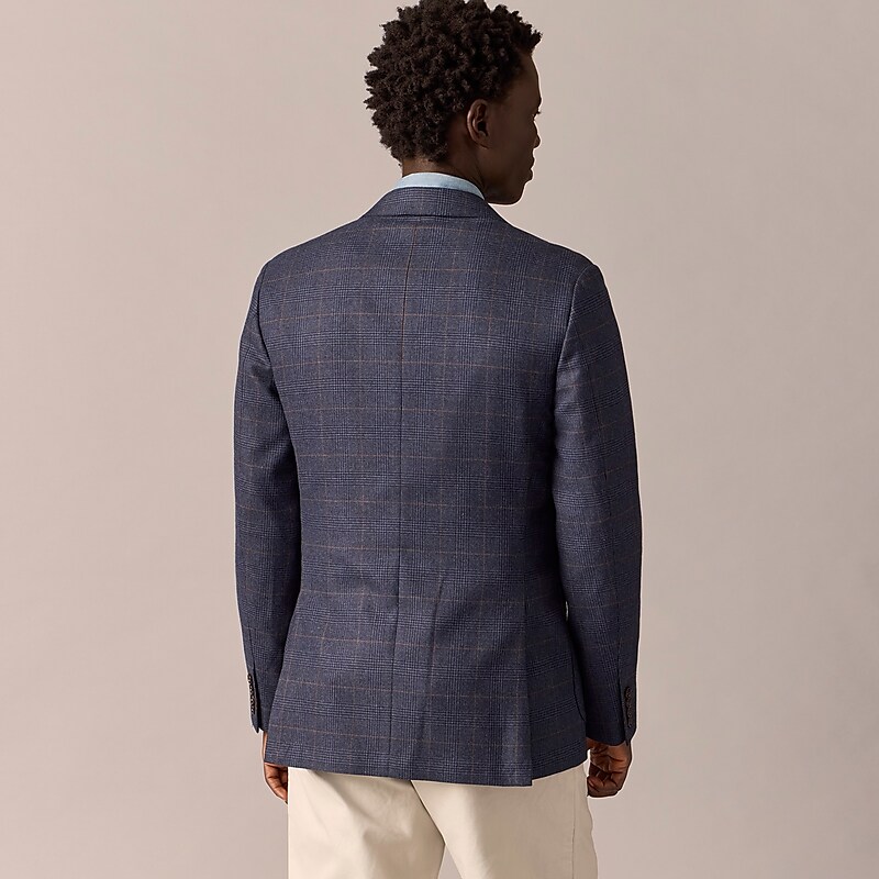 Navy Glen Check J.Crew Ludlow Slim-fit blazer in English cotton-wool blend | J.Crew Factory | VSGEW3895