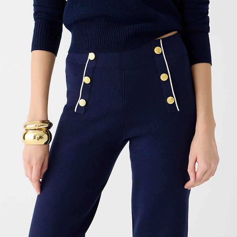 Navy Hthr Natural J.Crew Delaney full-length sailor sweater-pant | J.Crew Factory | MAFBL8914