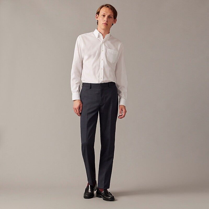 Navy J.Crew Bowery dress pant in stretch wool-blend oxford | J.Crew Factory | WHKEX9480