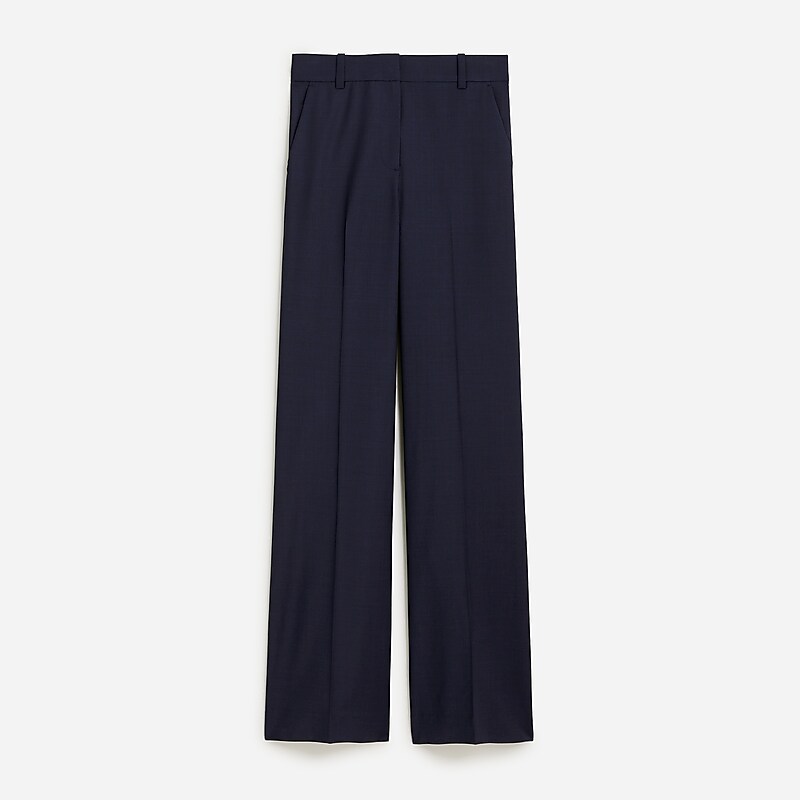 Navy J.Crew Carolina flare pant in lightweight wool blend | J.Crew Factory | FPTHY0815