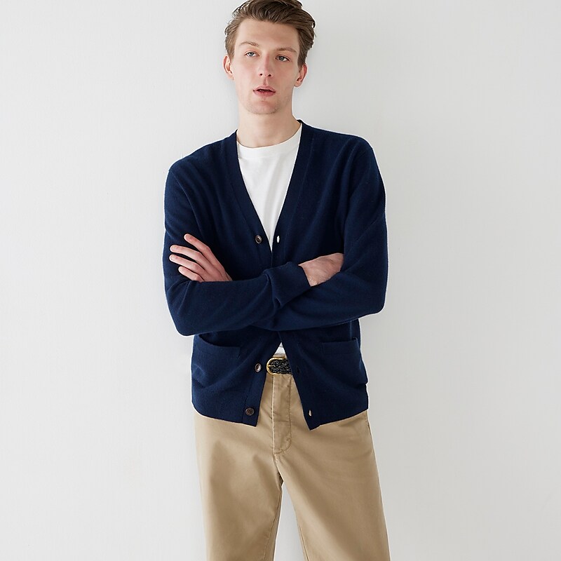 Navy J.Crew Cashmere V-neck cardigan sweater | J.Crew Factory | DTXEQ6317