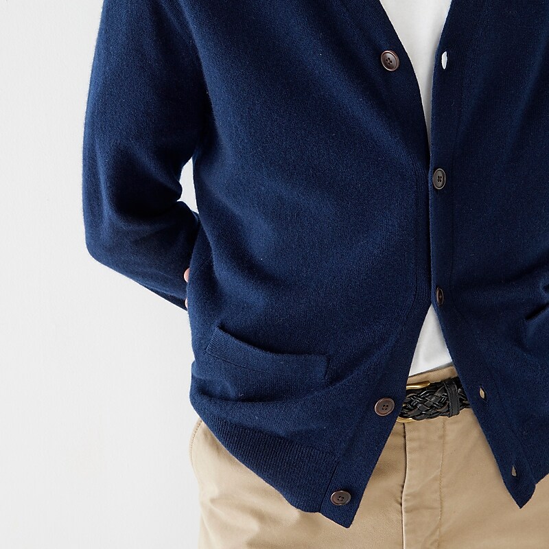 Navy J.Crew Cashmere V-neck cardigan sweater | J.Crew Factory | DTXEQ6317