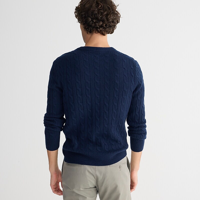 Navy J.Crew Cashmere cable-knit sweater | J.Crew Factory | PCEMG1654