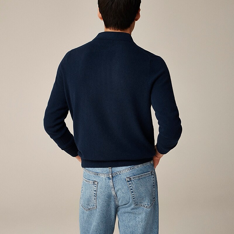 Navy J.Crew Cashmere collared sweater-polo | J.Crew Factory | FUYEK4108