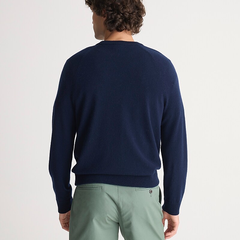 Navy J.Crew Cashmere raglan-sleeve crewneck sweatshirt | J.Crew Factory | VMBAI6135