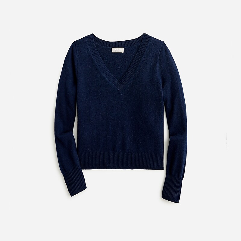 Navy J.Crew Cashmere shrunken V-neck sweater | J.Crew Factory | XIORL1936