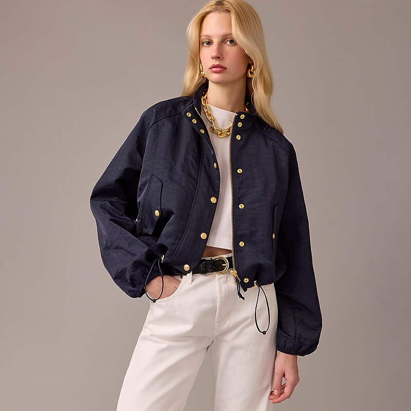 Navy J.Crew Collection lightweight bomber jacket | J.Crew Factory | TBLDO7392