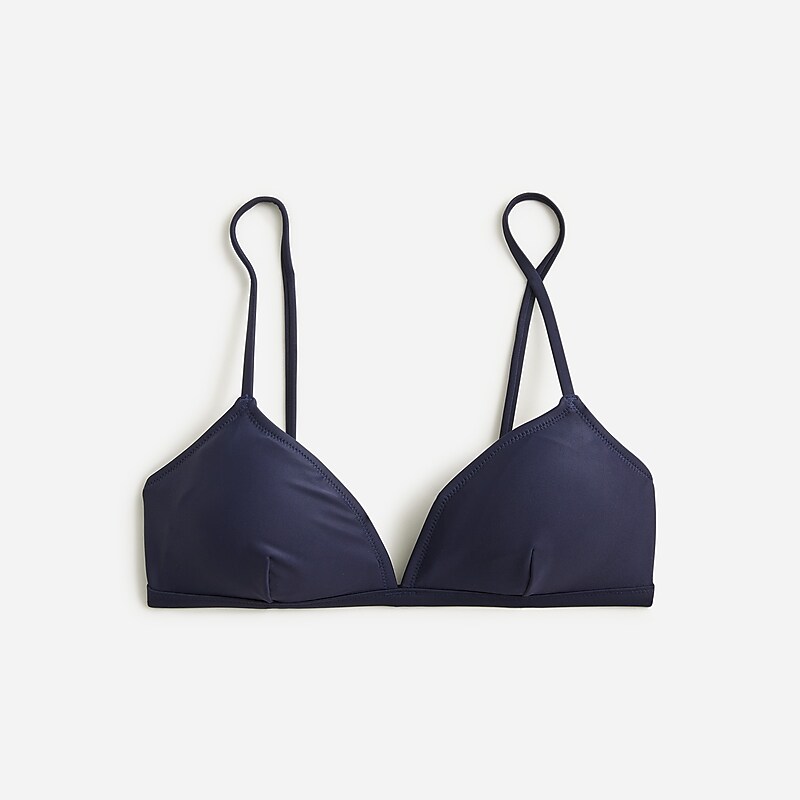 Navy J.Crew Contrast-trim french bikini top | J.Crew Factory | IUENH4628