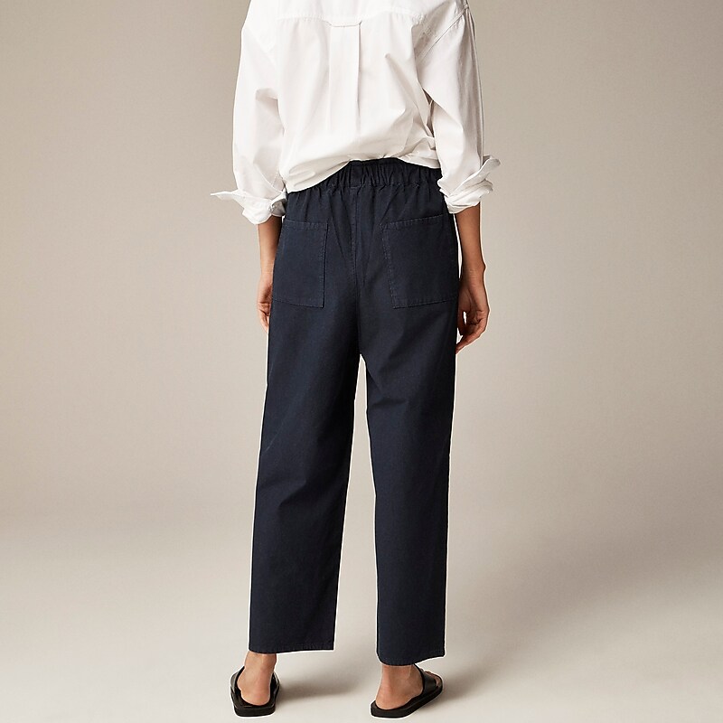 Navy J.Crew Drawstring pant in cotton blend | J.Crew Factory | BYTWI2751