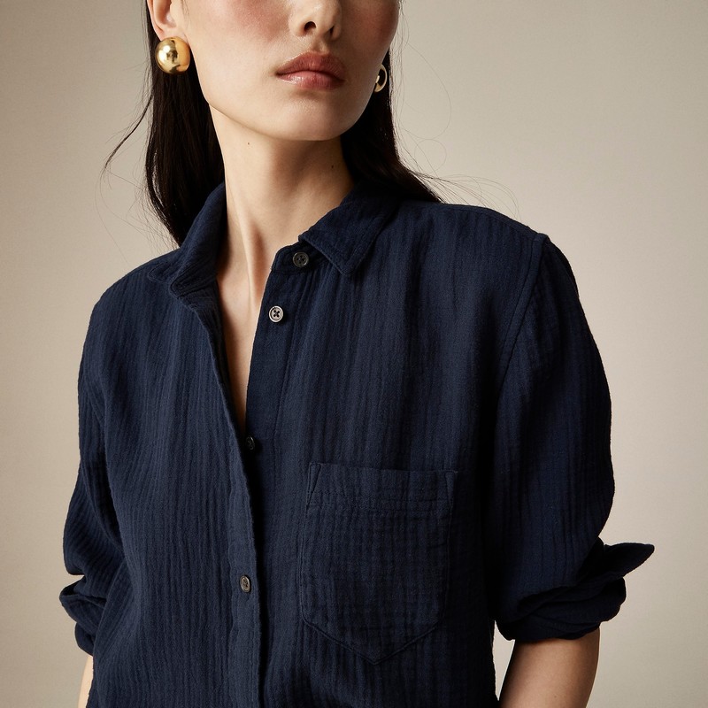 Navy J.Crew Garçon classic double-gauze shirt | J.Crew Factory | MUFTV3174