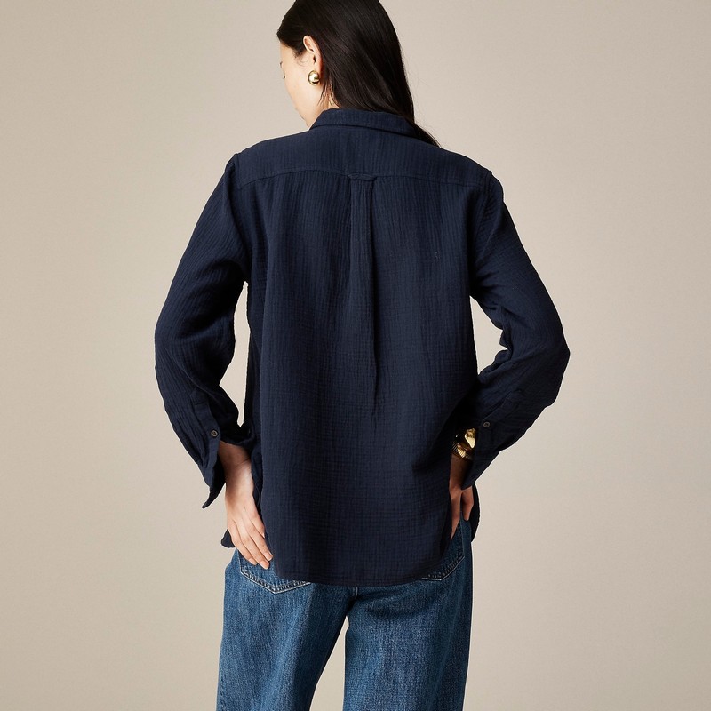 Navy J.Crew Garçon classic double-gauze shirt | J.Crew Factory | MUFTV3174